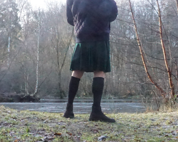 Solid forest green kilt