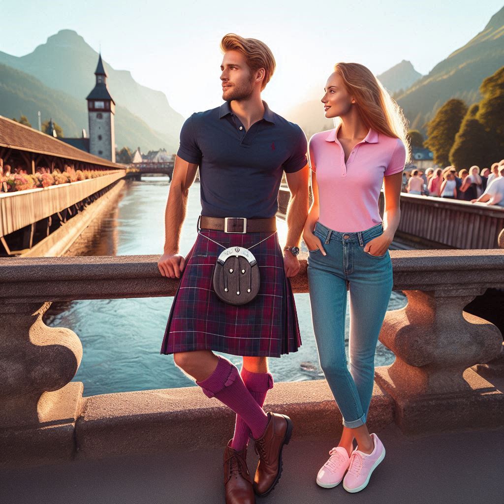 Kilt und Jeanshose