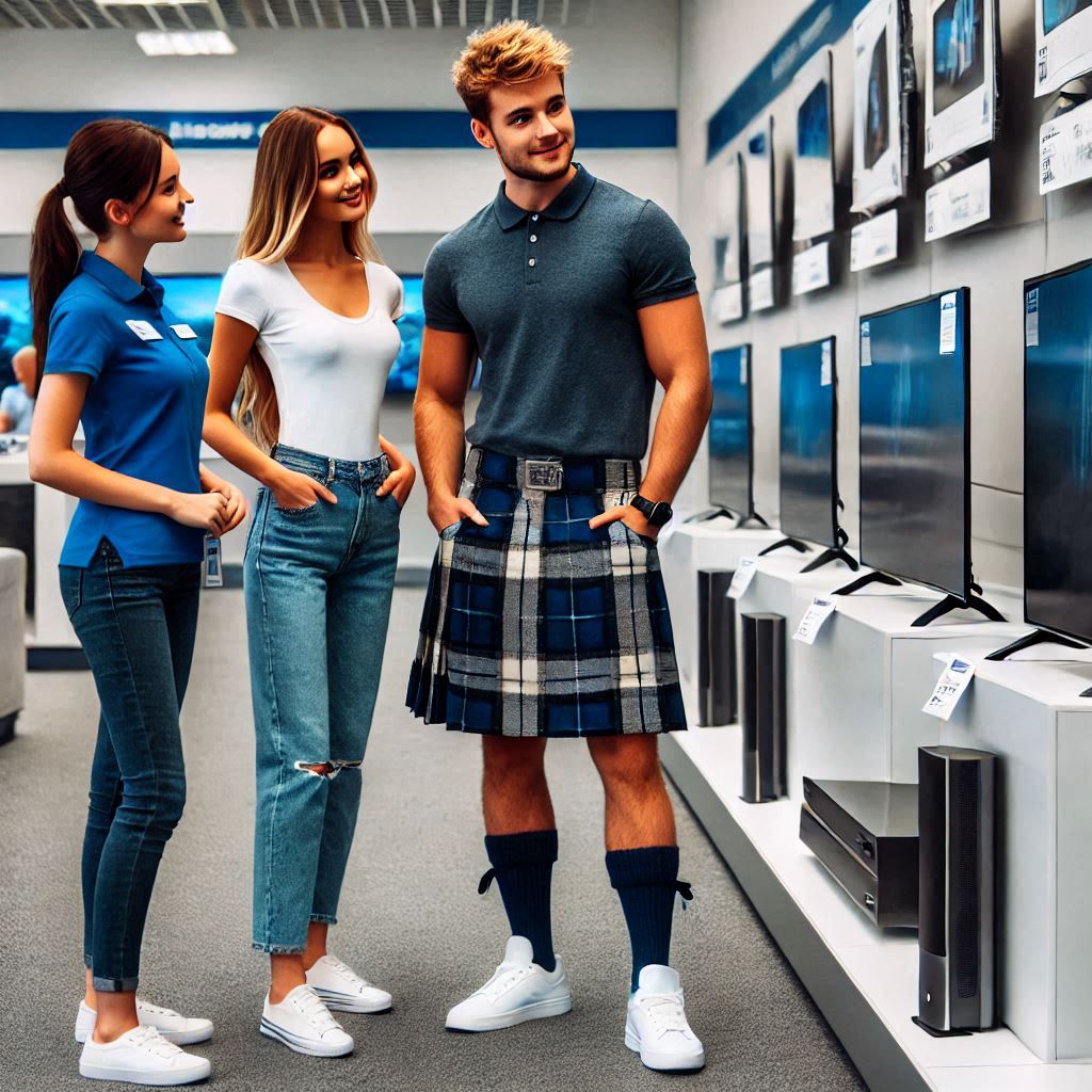 Electronic store in a kilt